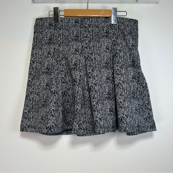 Max Studio | Black and White Plaid Mini Skirt | Tweed Inspired Pleated Skirt - Picture 1 of 8